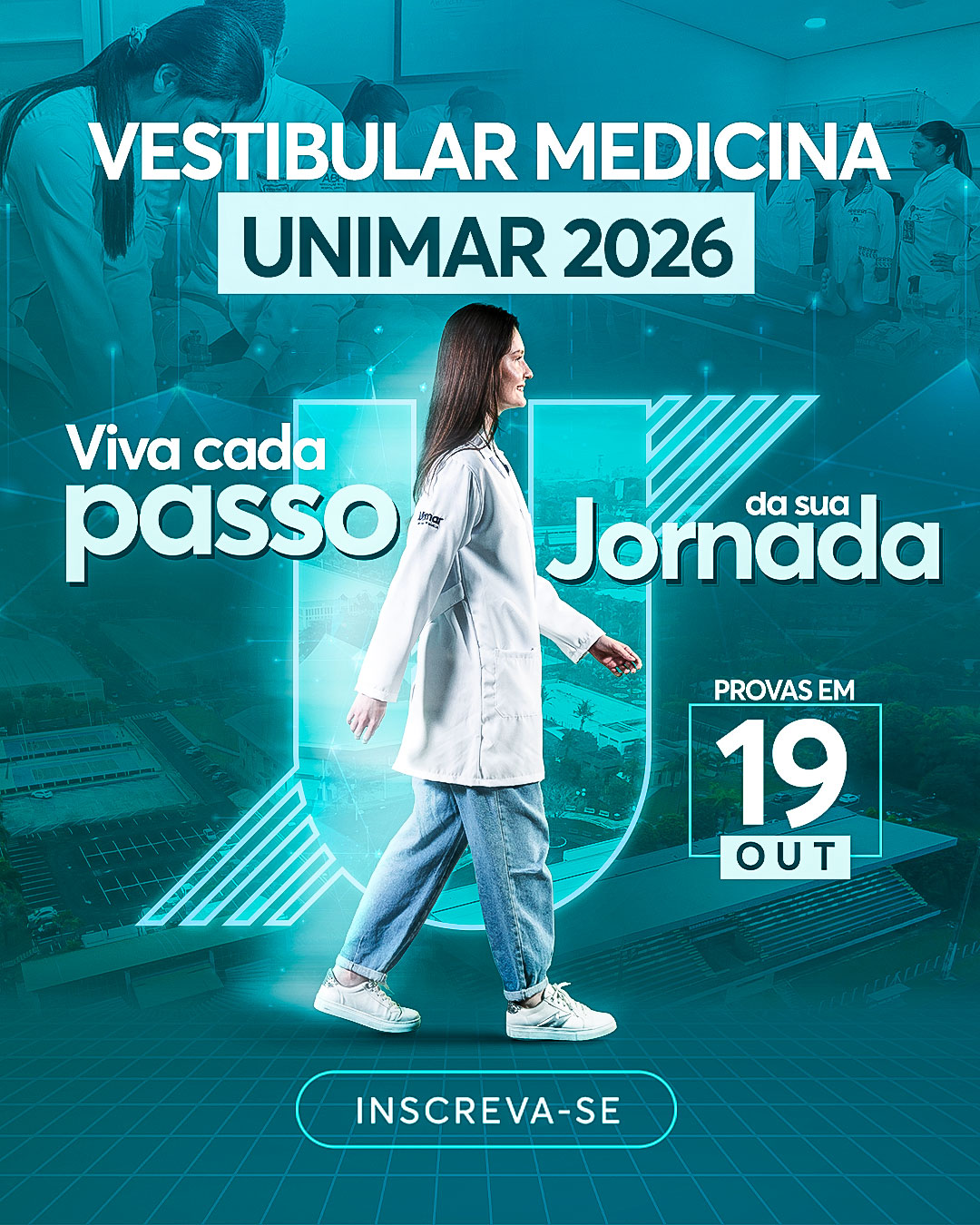 Imagem com uma esdutante de Medicina